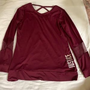 Girls Justice Maroon long sleeve shirt